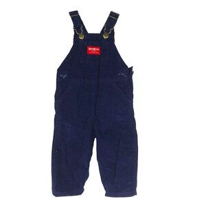 VINTAGE OSHKOSH - BOYS 12M - BLUE CORDUROY COTTON BLEND OVERALLS MADE USA